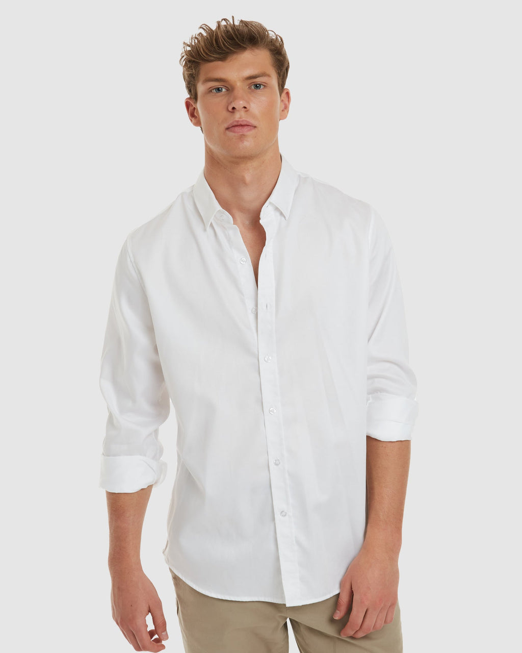 London-Casual Formal White Non Iron Cotton Shirt