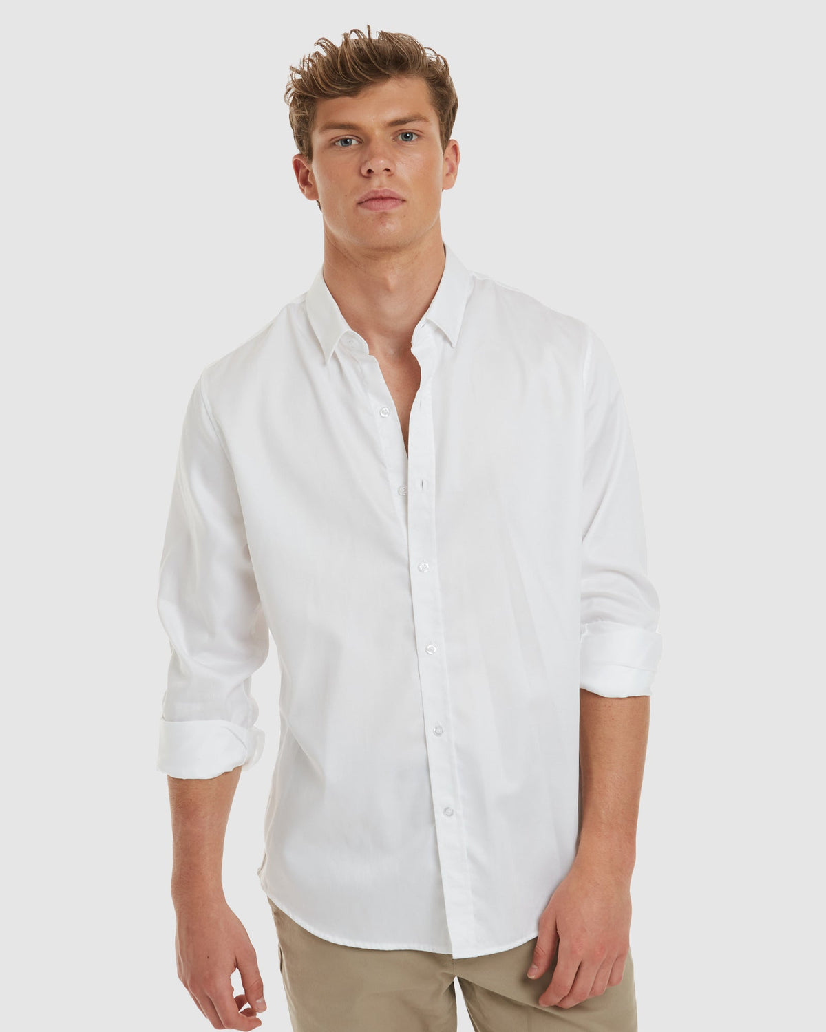 London-Casual Formal White Non Iron Cotton Shirt
