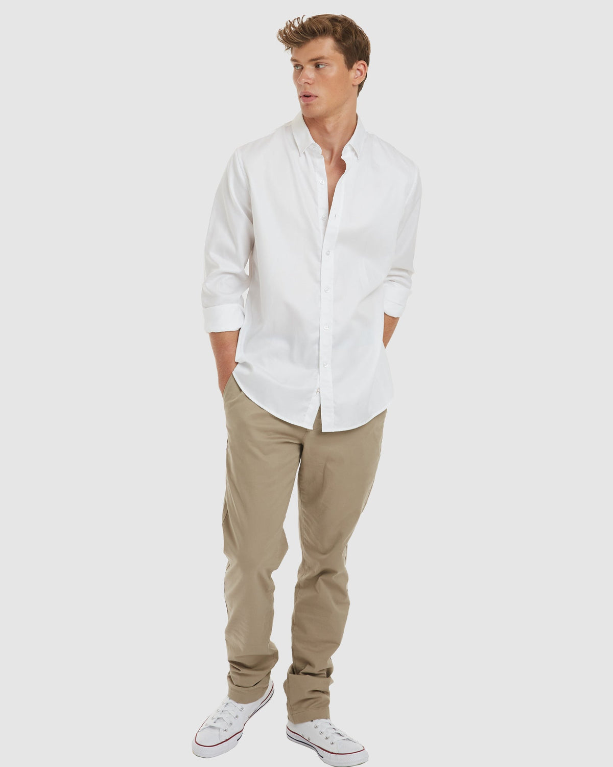 London-Casual Formal White Non Iron Cotton Shirt