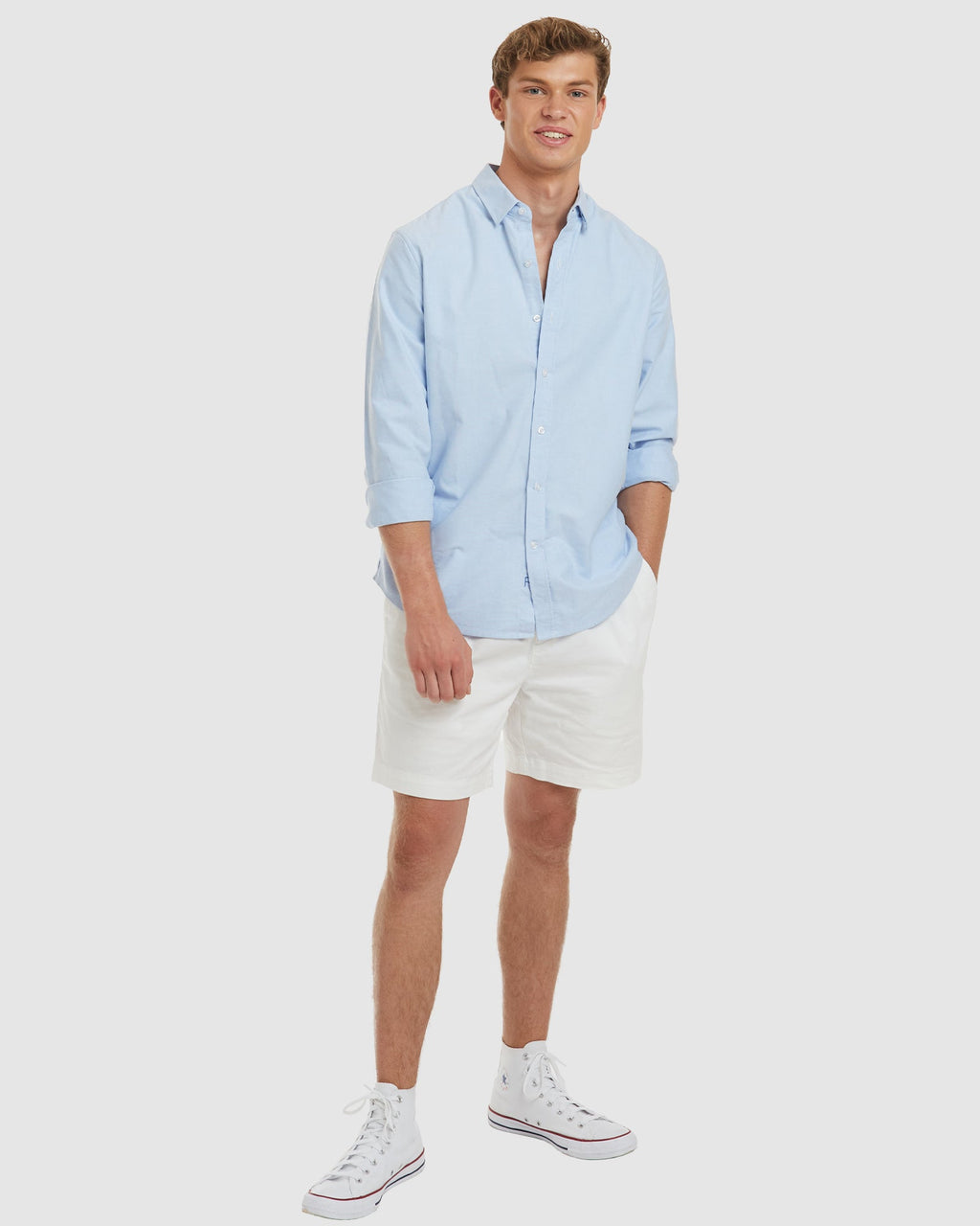 Oxford-Casual Blue Cotton Shirt