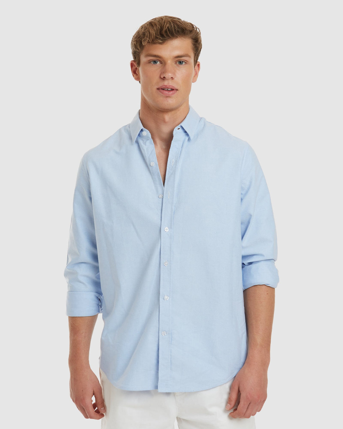 Oxford-Casual Blue Cotton Shirt