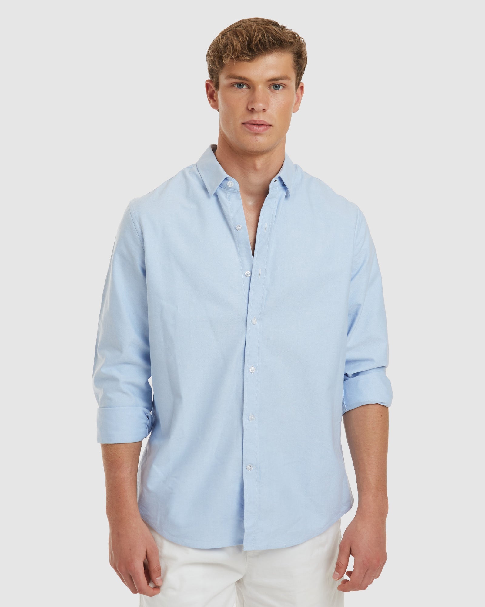 Oxford-Casual Blue Cotton Shirt – CAMIXA