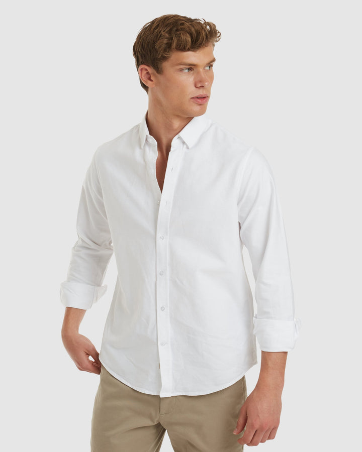 Oxford White Cotton Shirt  - Casual Fit