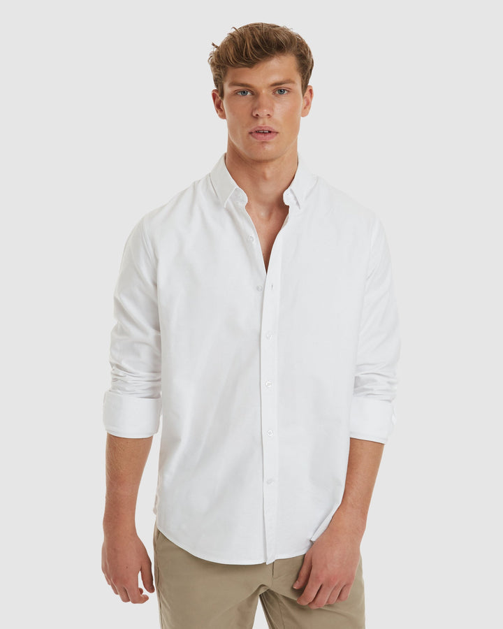 Oxford White Cotton Shirt  - Slim Fit