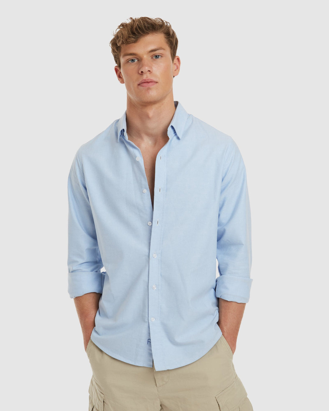 Oxford Blue Cotton Shirt  - Slim Fit