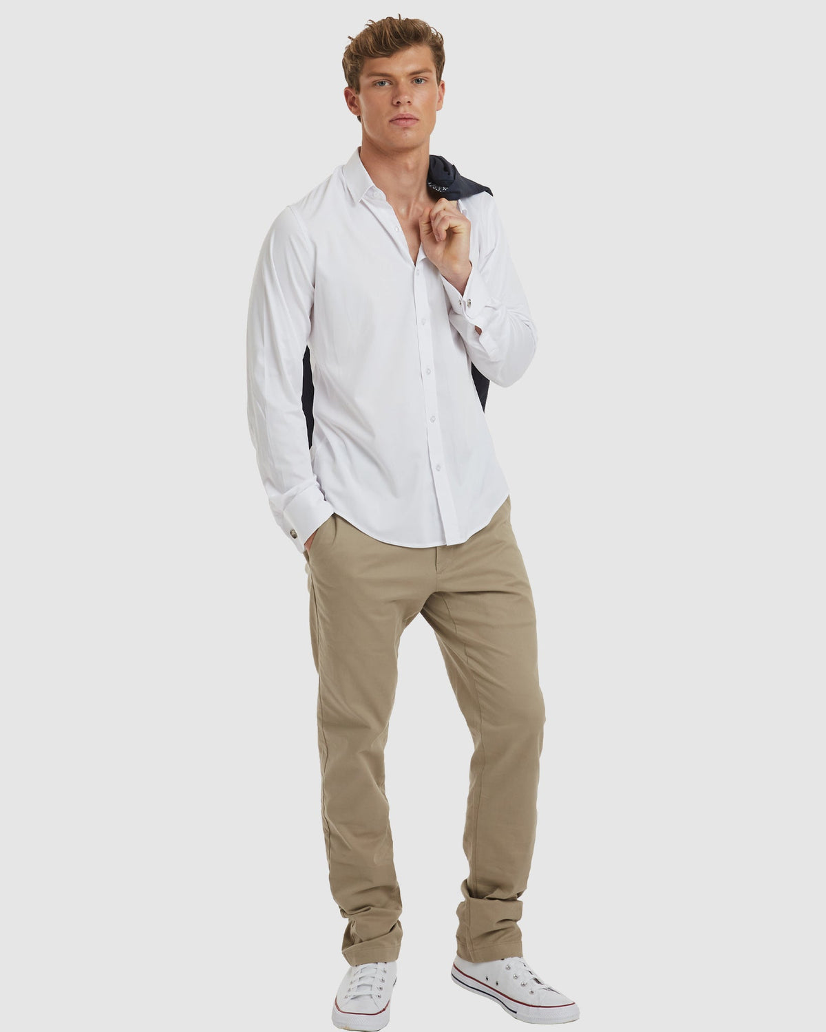 Paris-Slim Formal White Non Iron Cotton Shirt with French Cuffs