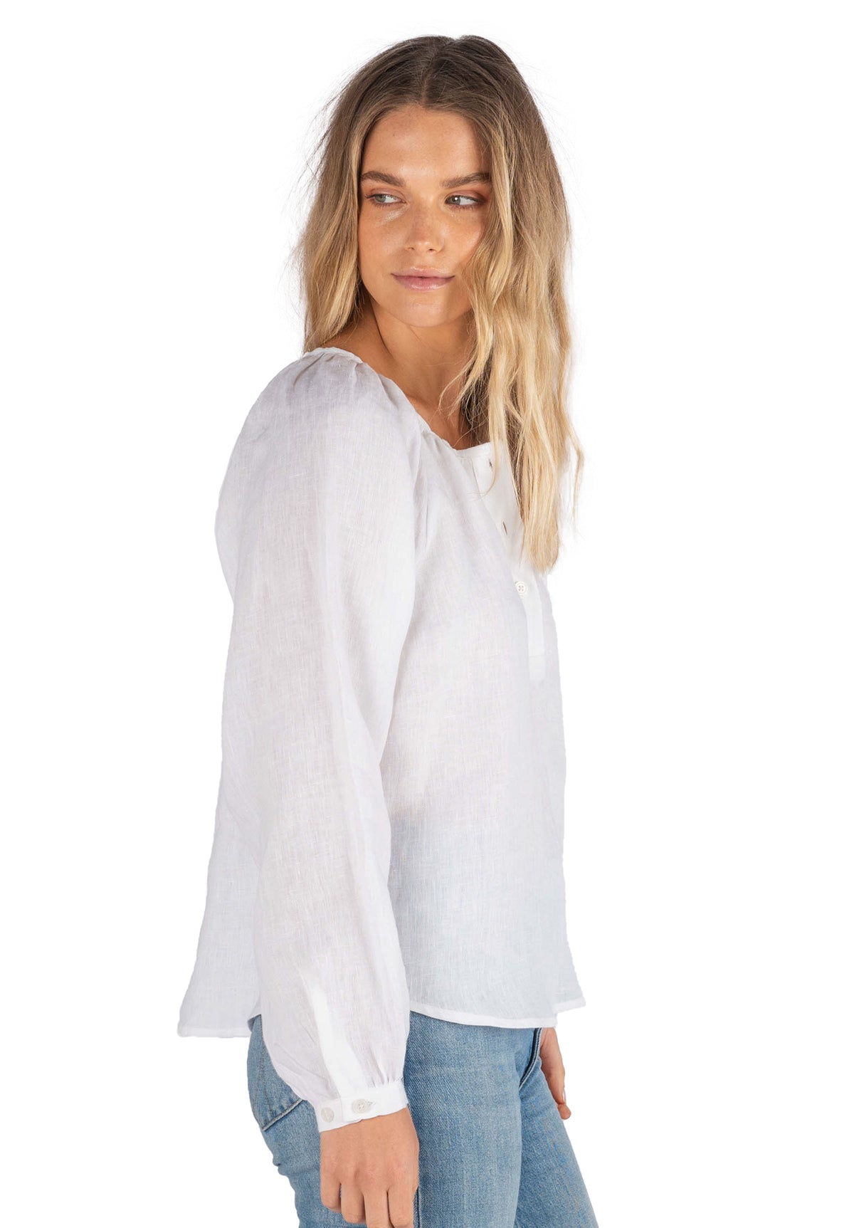 Poem White Peasant Linen Blouse