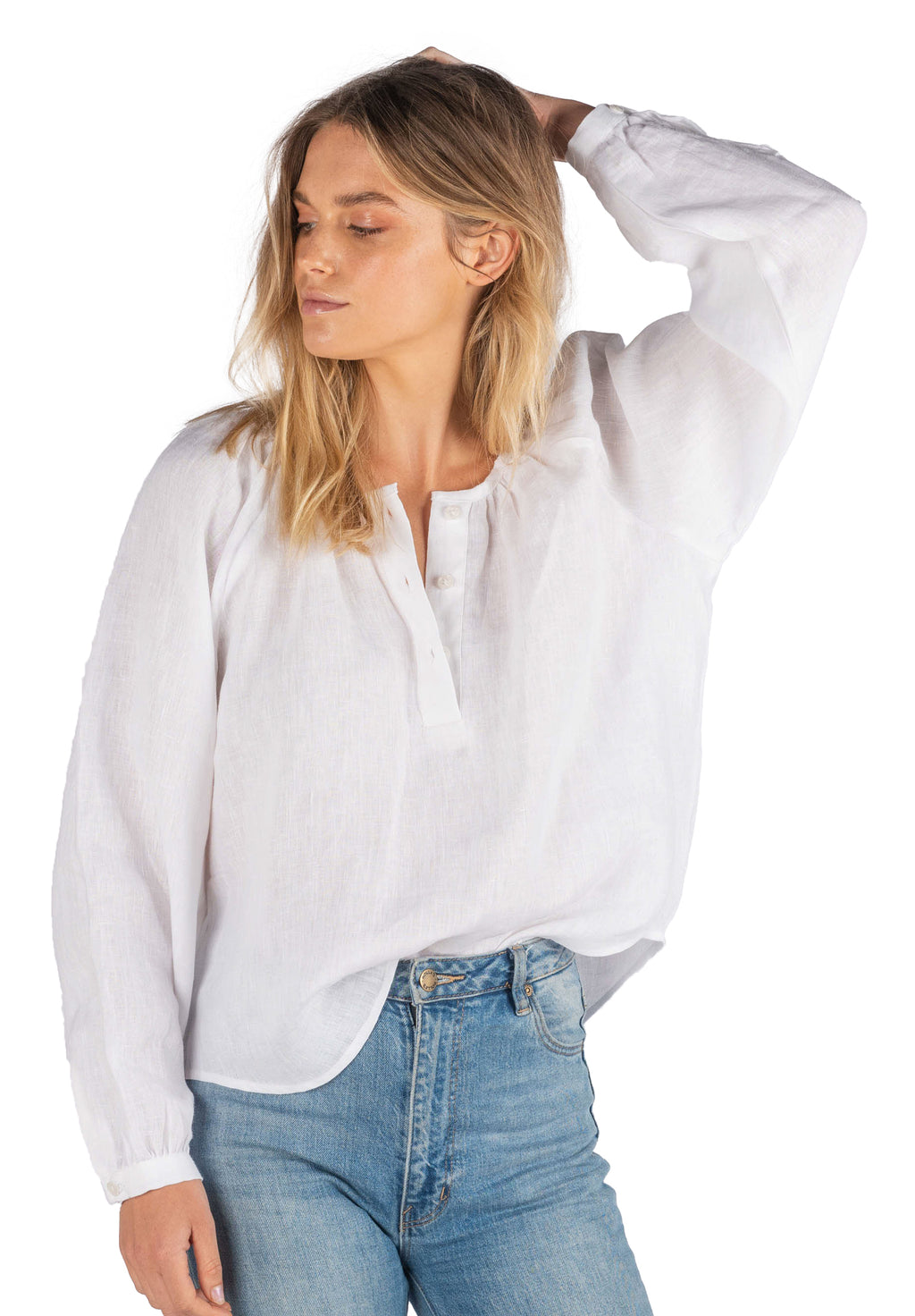 Poem White Peasant Linen Blouse