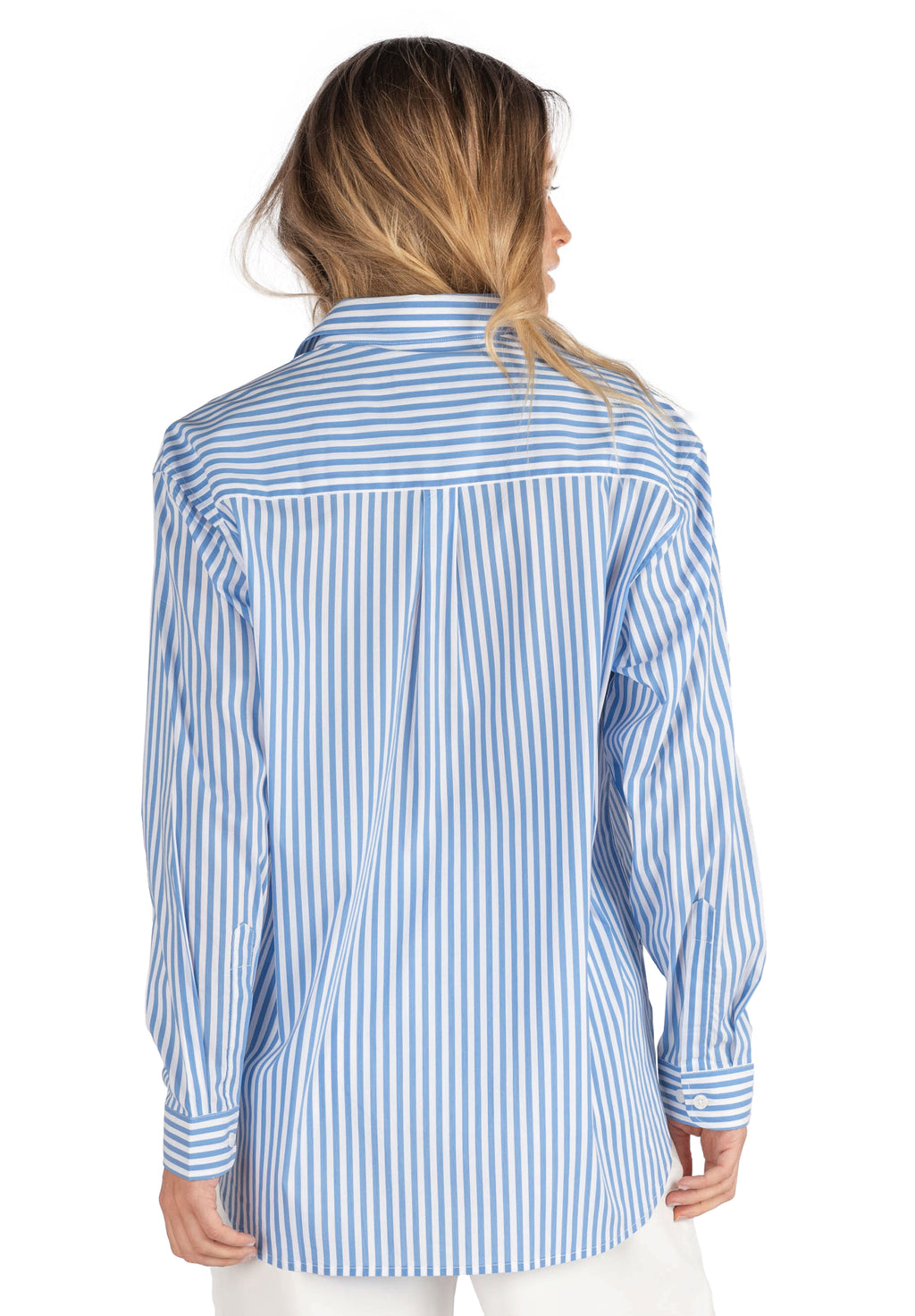 Poppy Royal Blue Stripes Oversized Shirt