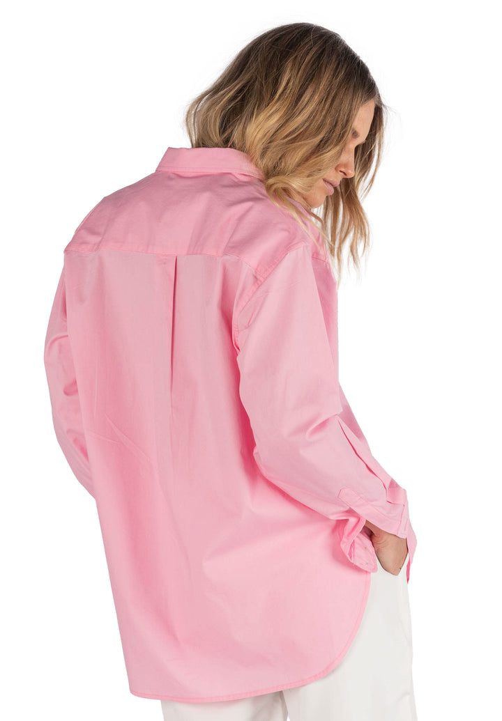 Poppy Pink Oversize Cotton Shirt