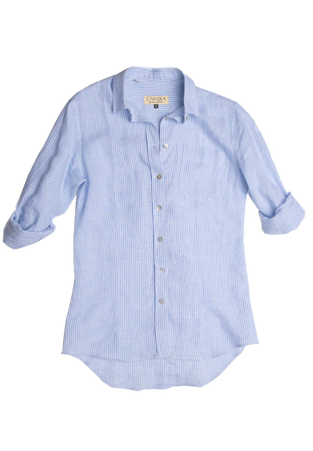 Rina Azure, Pin Striped Linen Shirt