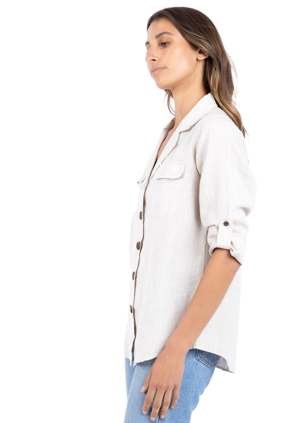 Revere White, Relaxed Linen Shirt