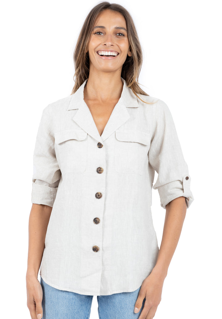Revere Natural, Relaxed Linen Shirt