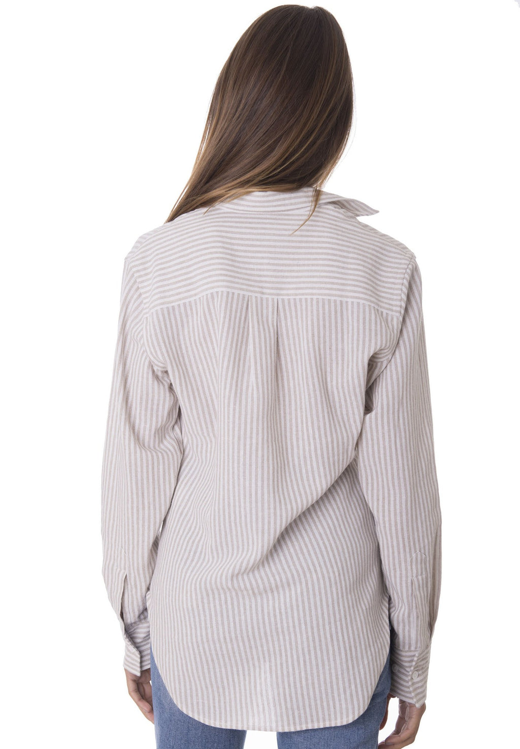 Rina Natural, Pin Striped Linen Shirt