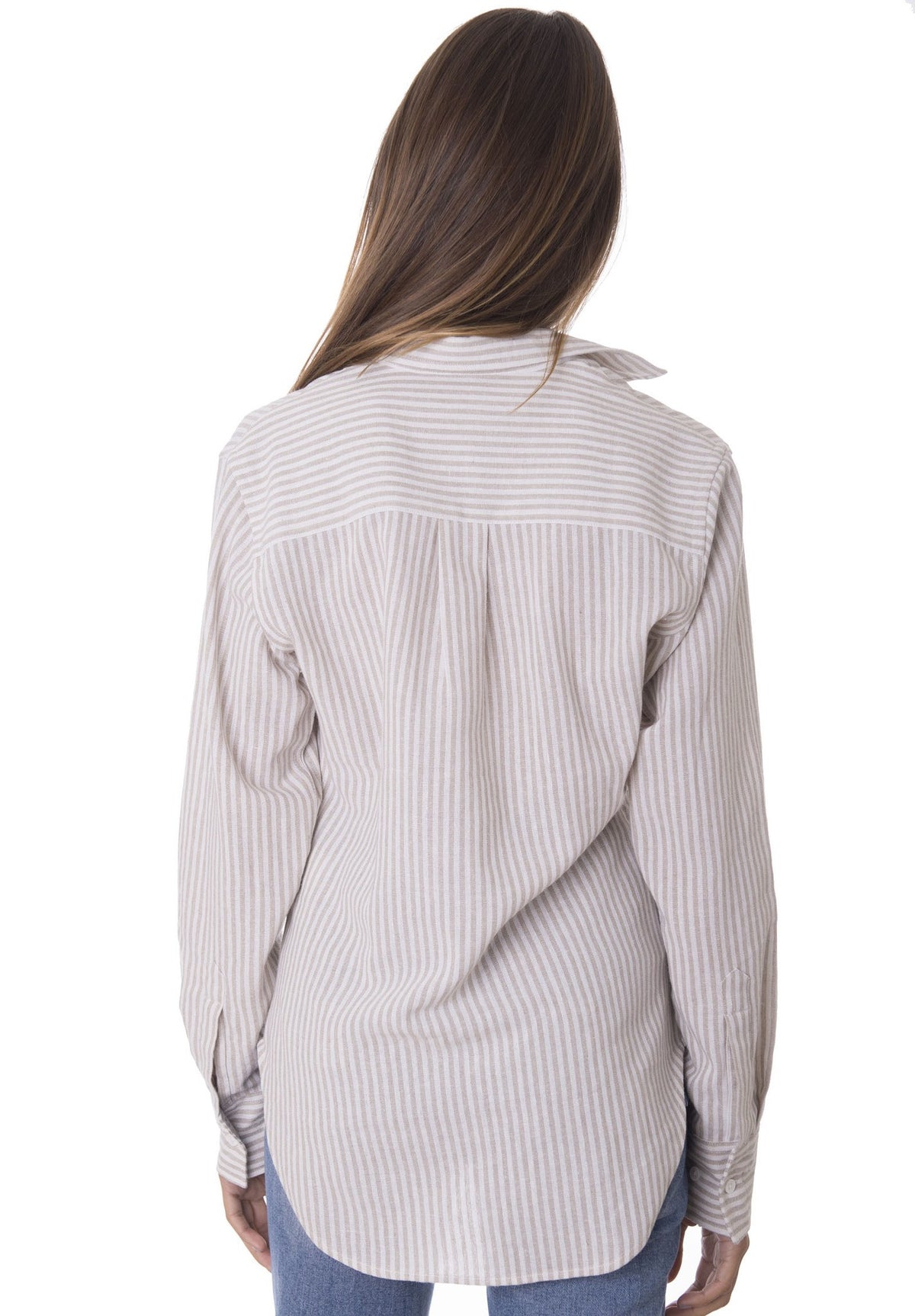 Rina Natural, Pin Striped Linen Shirt