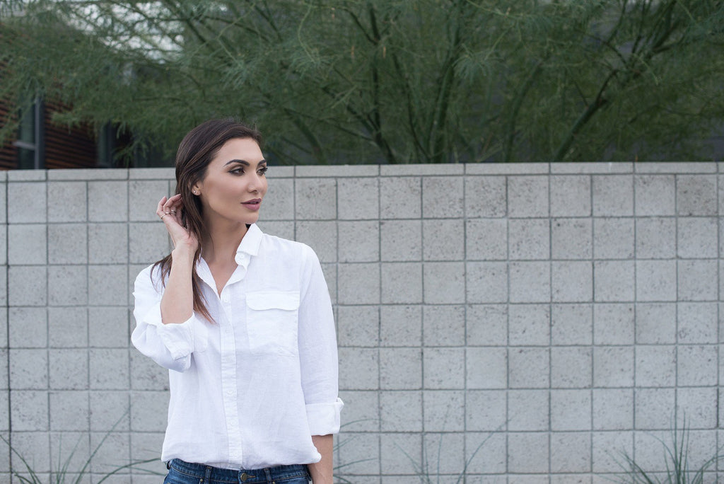 Lete Natural, Relaxed Linen Shirt with Pockets